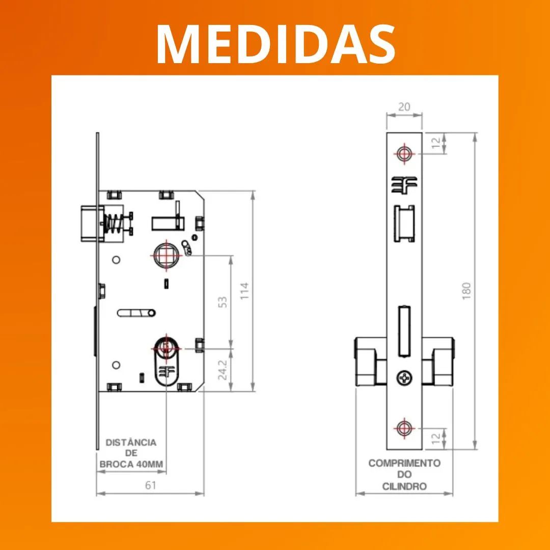 FECHADURA 3F STILLUS EXTERNA CR 718E11250CR - 2