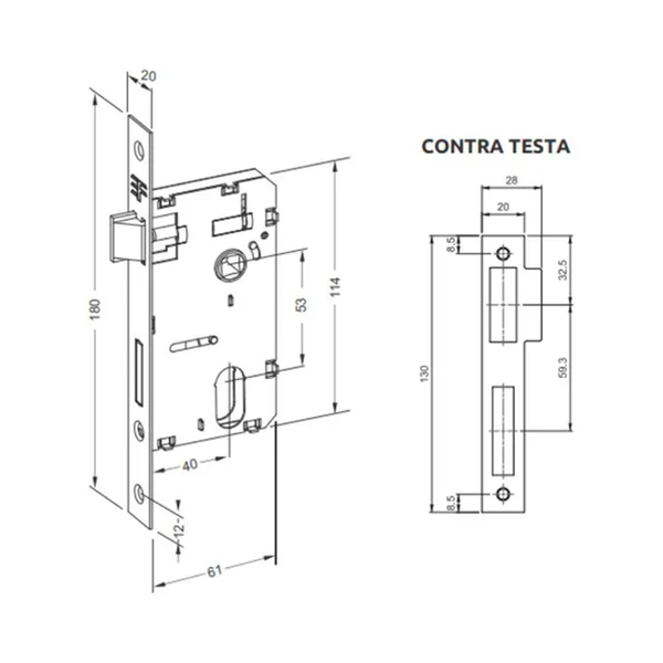 FECHADURA 3F ROS QUAD 117 QUADRA INTERNA CR - 5