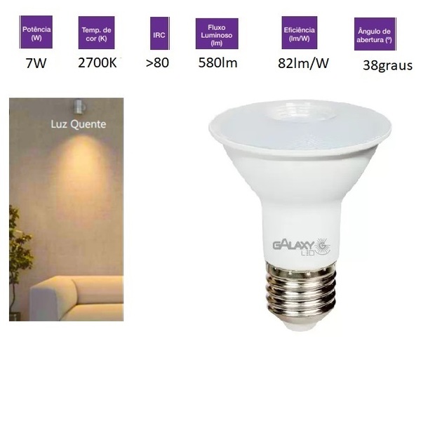 LAMP. PAR 20 LED 7W 2700K BIV GALAXY 1448 - 2